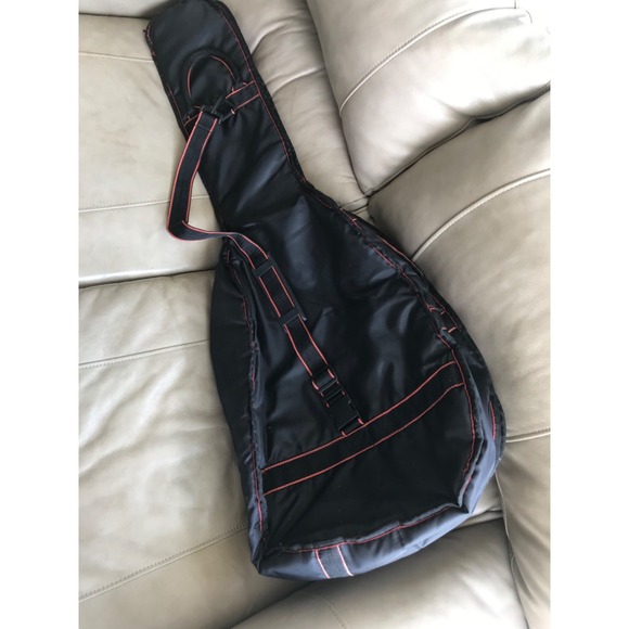 Music NetworkNylon Guitar Case Zip Up w/ Zipper Pockets - Lightweight Protection - Picture 1 of 9